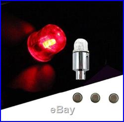 NEW 4 x RED Flashing LED Light Car Wheel Tyre Valve Lamp contour Safety light