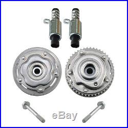 Pair Intake & Exhaust Cam Gears + 2pcs Solenoid Valves for Vauxhall Astra Vectra